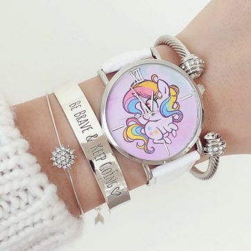 Reloj blanco Unicornio bebè R2485